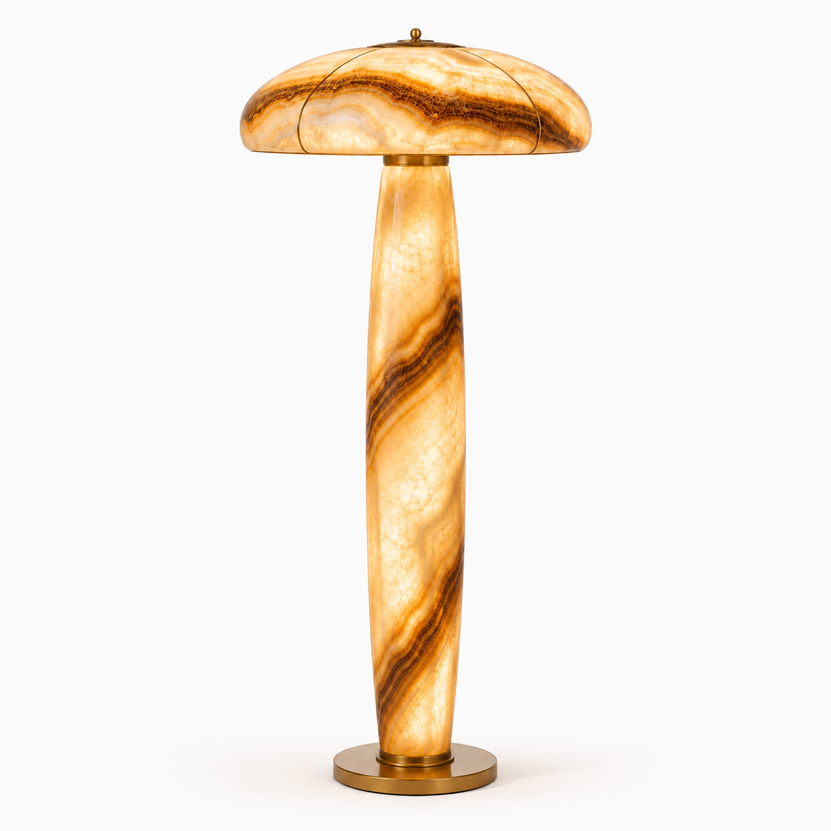 Golden Aura d’Onyx oniks lambader — yanarken, beyaz fon