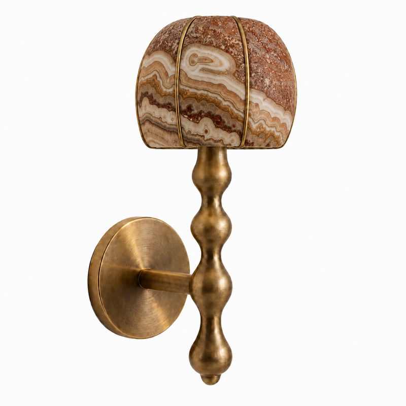 Alba d’Onyx oniks duvar apliği — sönük, beyaz fon