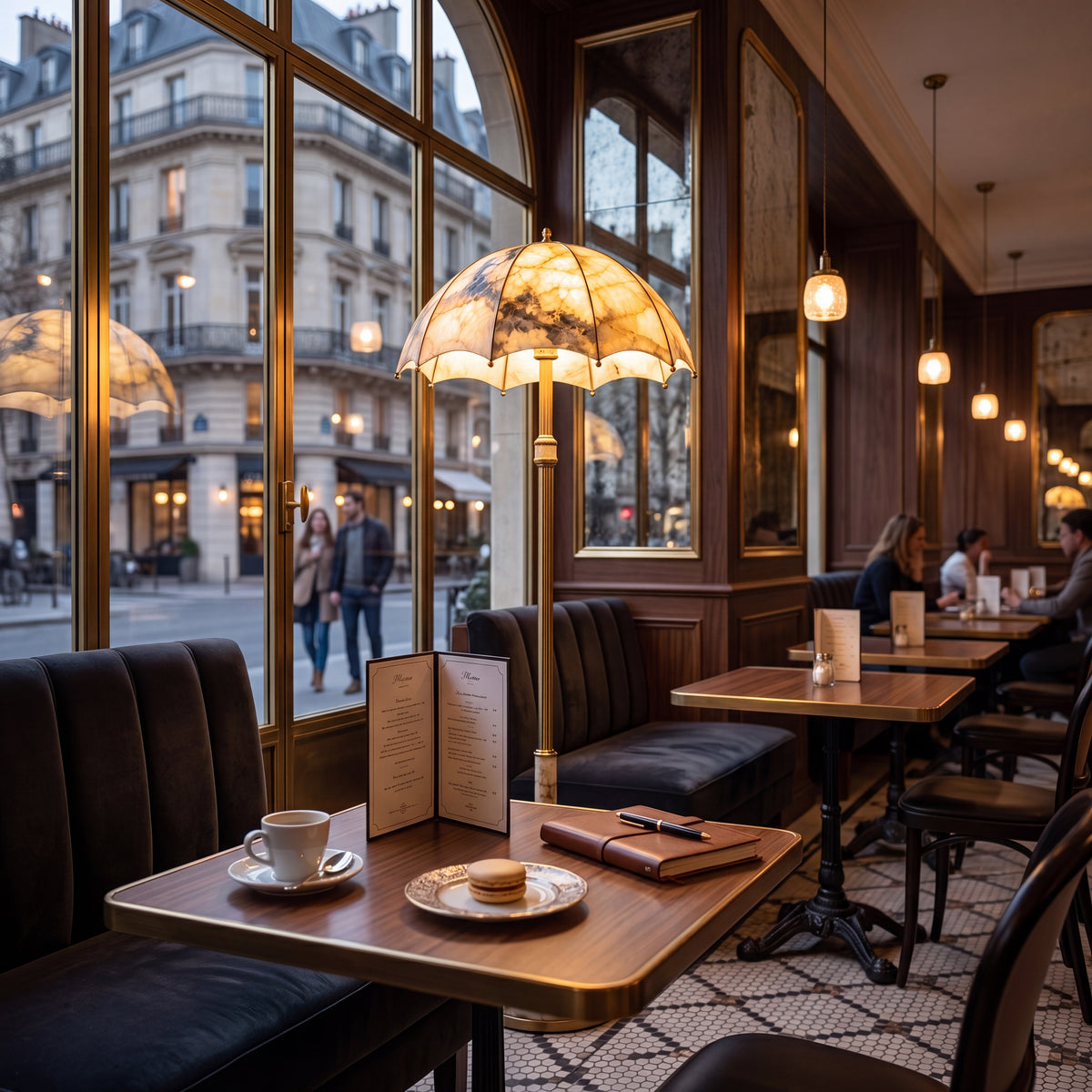 Ombrelle d’Onyx oniks lambader, Paris bistrosunda